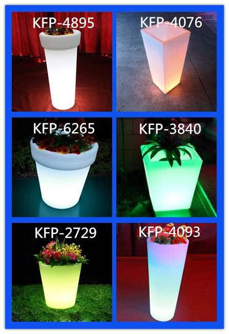 led illuminated flower pots