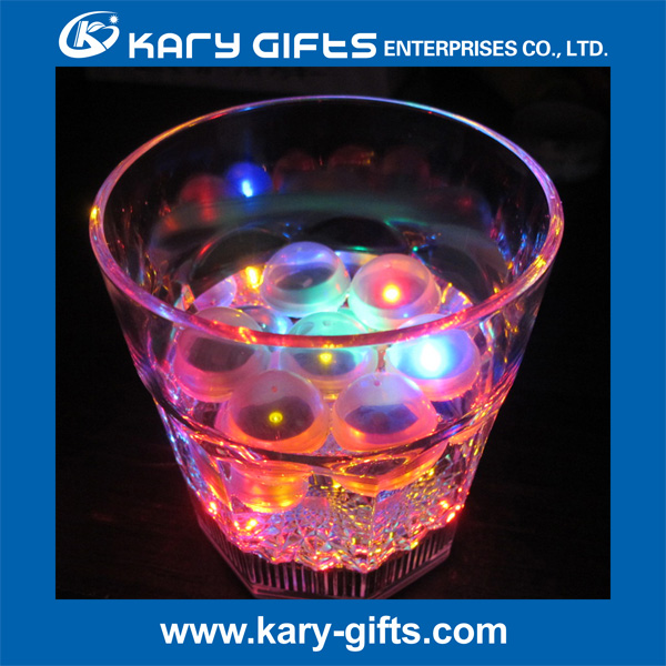 submersible ball light in water glass
