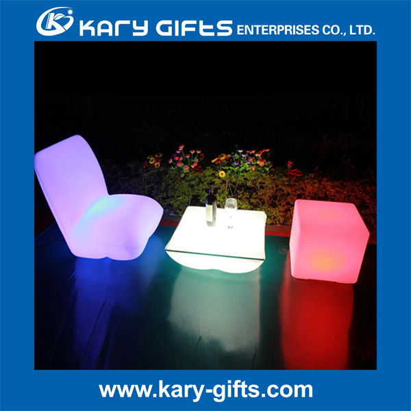 led sofa chair and table