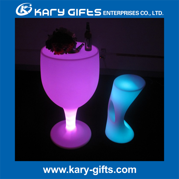 led bucket table in wine cup shape