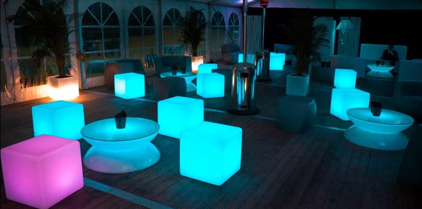 led cube furniture seat