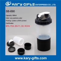 500ml shaker bottle plastic logo printing protein shaker bottle SB-690