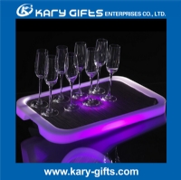 RGB flashing plastic waterproof rechargeable Led serving tray KF-5030