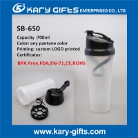 custom bpa free shaker bottle drinking cup with mixer SB-650