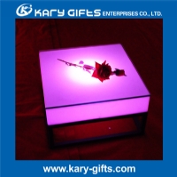 remote control stainless steel frame light square table for bar KFT-6034