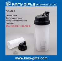 600ml protein shaker plastic water bottle for sports SB-670