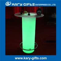 stainless steel RGB color light up bar table with glass KFT-80116